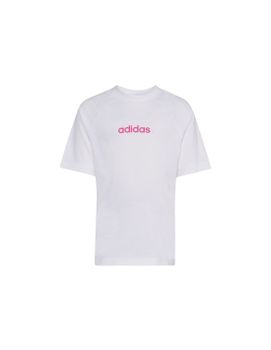 Camiseta adidas Lk Linear 160 Infantil Blanco/Rosa