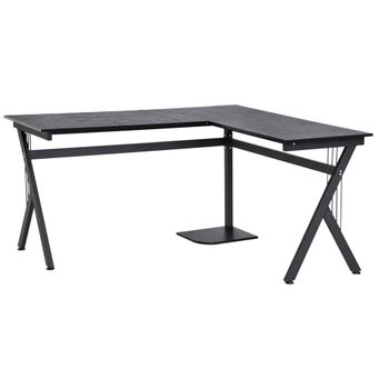 Mesa de ordenador 155x130x76 cm negro