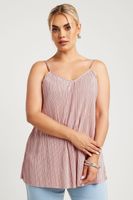 limited collection top rosa palido plisado de tirantes mujer curvy y tallas grandes limited collection