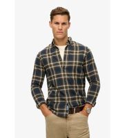 superdry para hombre m4010737a camisa de algodon organico a cuadros vintage marino xl casual manga larga sostenible