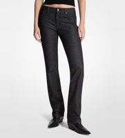 michael kors para mujer mf59092fke vaquero de denim elastico de pitillo con tachuelas negro m casual algodon