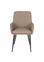set 2 butacas duglas polipiel marron y beige patas metal negras