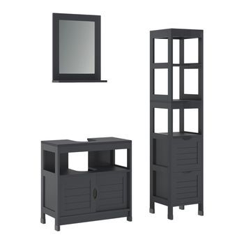 Conjunto De Muebles De Baño Vilda Gris 3 Partes Vicco