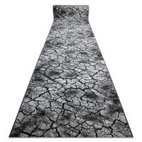 alfombra de pasillo silver terra suelo agrietado gris 100cm 100x550 cm