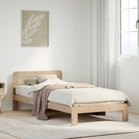 cama individual  cama de adulto  estructura de cama sin colchon madera maciza de pino 90x200 cm cfw340215