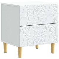 mesita de noche - mueble para dormitorio - madera de ingenieria - blanco 43x345x48cm