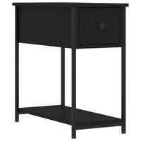 mesita de noche  mesa auxiliar  mesilla madera de ingenieria negra 30x60x60 cm