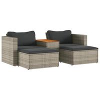 set sofas jardin y cojines 5 piezas  mueble de jardin ratan sintetico acacia gris