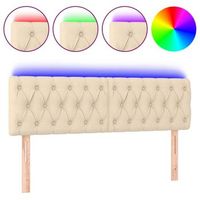cabecero con led de tela color crema 144x7x7888 cm vidaxl
