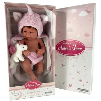 Muñecas Antonio Juan Muñecas Antonio Juan Recien Nacida Nica Pelirroja capa y peluche de unicornio (5000)