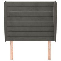 cabecero cama mueble de dormitorio con orejas de terciopelo oscuro 93 x 23 x 118128 cm gris m020003967