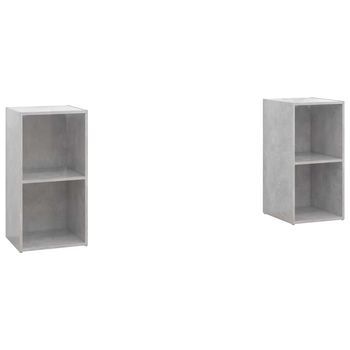 Muebles De Salón De Pared 2 Pzs Madera Ingeniería Gris Hormigón
