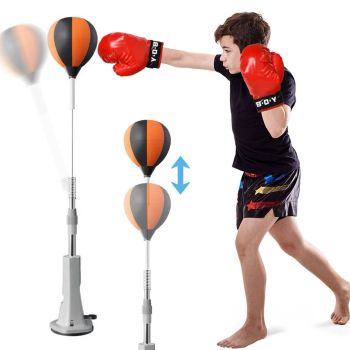 Bominfit 115-135 cm Bola de reacción de boxeo ajustable, objetivo de boxeo vertical resistente, equipo de fitness para p