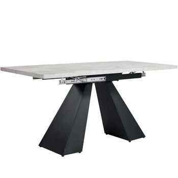 Mesa de Comedor Extensible para Sala de Estar y Oficina en Casa 159x74x77 cm Negro y Gris   Aosom España