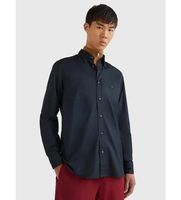 tommy hilfiger para hombre mw0mw25035 camisa th flex de popelin de algodon negro xs casual fiesta manga larga algodon organico soste