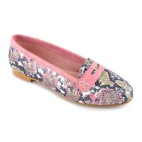 mocasin piel boa rosa