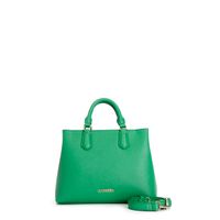 bolso baul de material con efecto saffiano green taglia unica