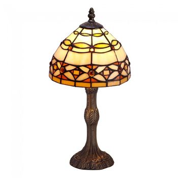 Lámpara de sobremesa cristal tiffany marfil