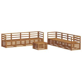 Conjunto De Sofás De Exterior 9 Uds. Natural Vidaxl