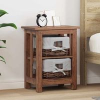 mesa lateral - mueble para salon - madera maciza de caoba - marron 38x28x50cm