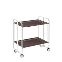carrito auxiliar plegable bauhaus con ruedas - armazon metalico blanco 2 niveles y 4 posiciones ajustableswengue