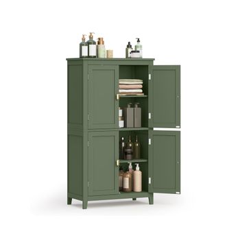 Mueble de Baño con 4 Puertas Blanco, Verde Bosque
