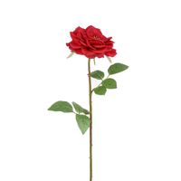 tallo de rosa abierta artificial roja h64