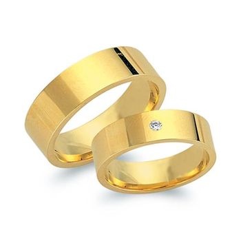 Alianzas 8 quilates oro amarillo con diamante