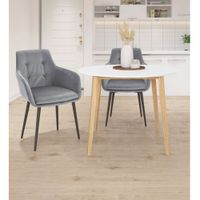 mesa de comedor para 4 personas en efecto de madera blanca d105