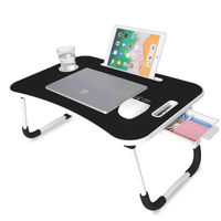 unycos mesa plegable auxiliar con cajon ideal para ordenador portatil y libros
