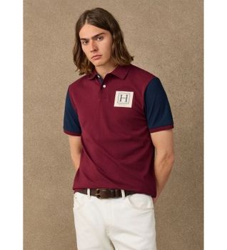 Hackett London para hombre. HM5600225 Polo Multi burdeos (XL), Casual, Algodón, Manga corta