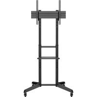 aisens soporte de suelo eco con rueda bandeja para dvd para monitortv 50kg de 37-70 negro