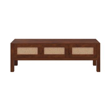 Mueble de tv de madera de mango y cañizo
