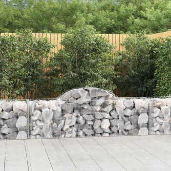Cestas Gaviones 3 Piezas | Gavión Para Piedras | Gavión Decorativo Forma De Arco Hierro 200x50x60/80 Cm Cfw530657