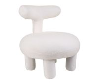 sillon tapizado blanco de dimensiones de 71x71x72 cm