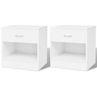 set de 2 mesitas de noche con cajon blancas 1402141