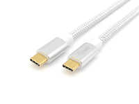cable usb-c macho usb-c macho usb 32 05m transferencia 10g 5a 100w color blanco