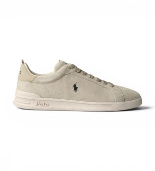 Polo Ralph Lauren para hombre. 809P13080003 Zapatillas de Piel Lace beige (46), Plano, Cordones, Casual