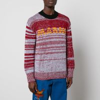 marni striped logo intarsia virgin wool jumper - it 46s