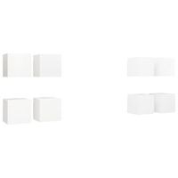 muebles de pared para tv  mueble de salon  gabinete de tv 8 uds blanco 305x30x30 cm