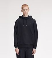 fred perry para hombre m3492 sudadera con capucha y ribetes negro l casual algodon