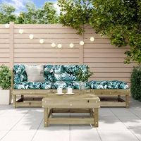 conjunto de muebles de jardin 4 uds  mesa y sillas madera de pino impregnada cfw717641
