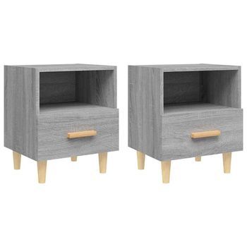 Mesitas De Noche 2 Unidades Color Gris Sonoma 40x35x47 Cm Vidaxl