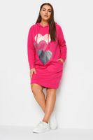 yours vestido sudadera rosa con capucha diseno corazones mujer curvy y tallas grandes yours