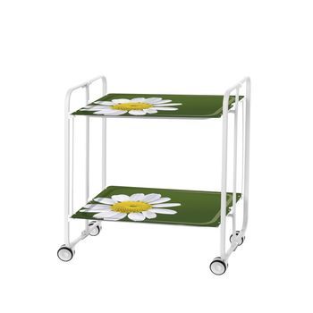 Carrito Auxiliar Plegable Bauhaus Con Ruedas - Armazón Metálico Blanco, 2 Niveles Y 4 Posiciones Ajustables,,38