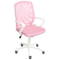 silla de oficina reclinable de poliester estructura blanca negro giratorio ajustable rosa bonny