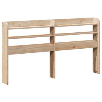 Cabecero Cama - Mueble Cabecero Con Estantes Madera Maciza De Pino 150 Cm