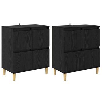 Tableros Lateral 2 Pcs Roble Negro 60 X 35 X 70 Cm Vidaxl
