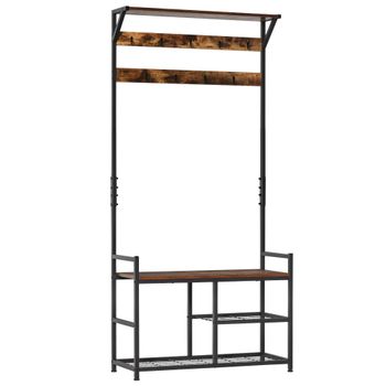 Perchero pie zapatero 84x34.5x180 cm negro