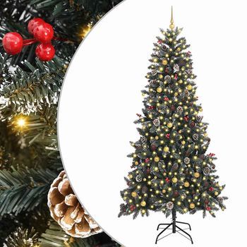 Árbol De Navidad Artificial Verde 240 Cm Pvc, Plástico Y Acero Vidaxl